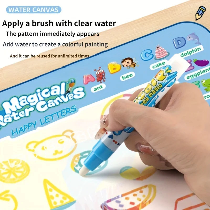 Magic Water Drawing Mat - 100x80CM Coloring Doodle with Reusable Magic Pens