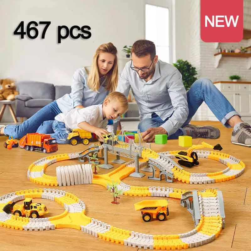 TrackTech  Electric Engineering Car Set (137-467pcs) - Ultimate Kids' Birthday Gift
